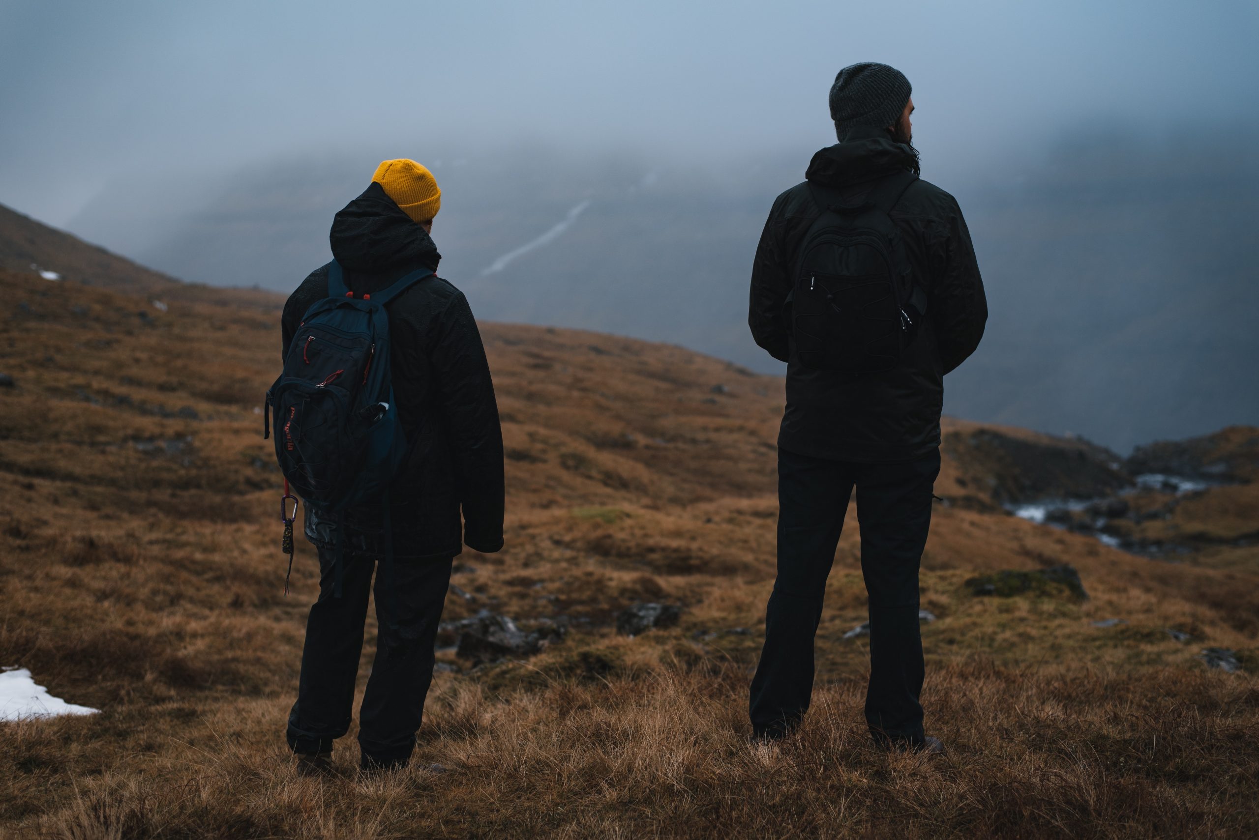 Image of two men overlooking a Faroese town